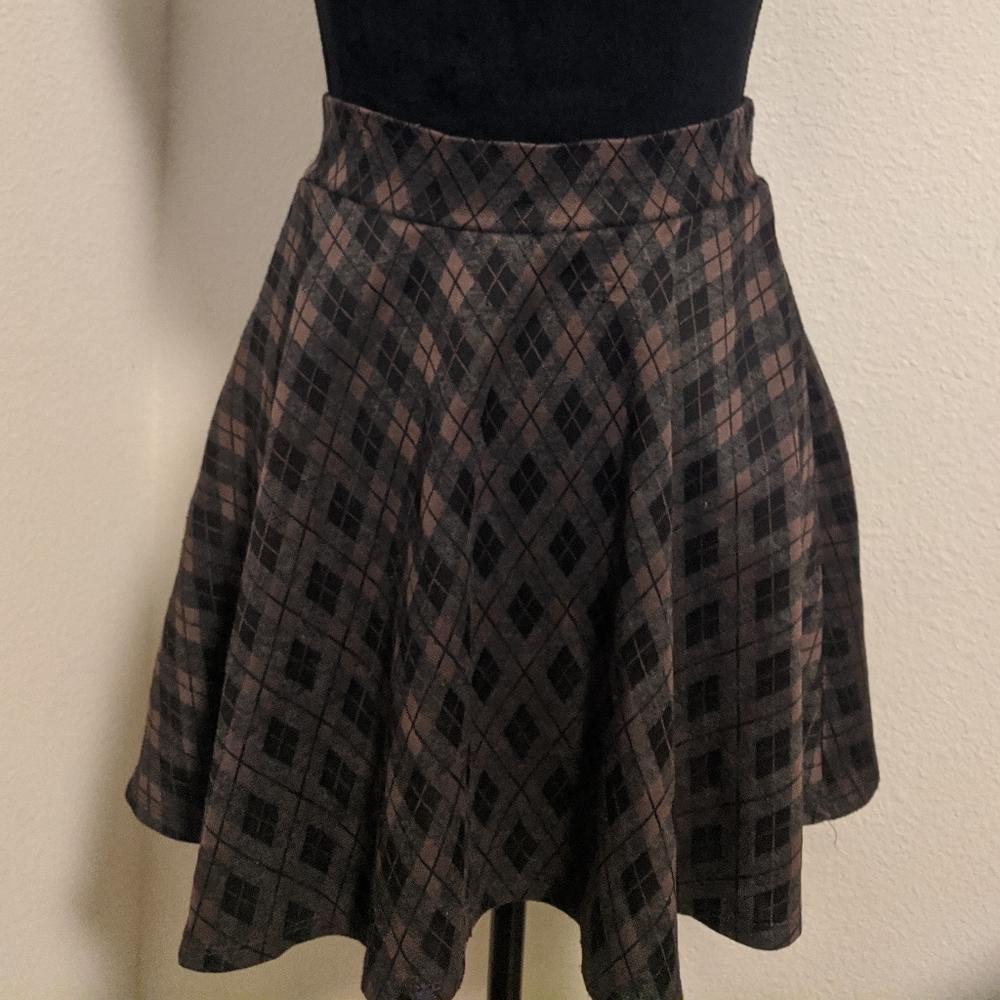 Argyle Plaid mini skirt -  fit and flare